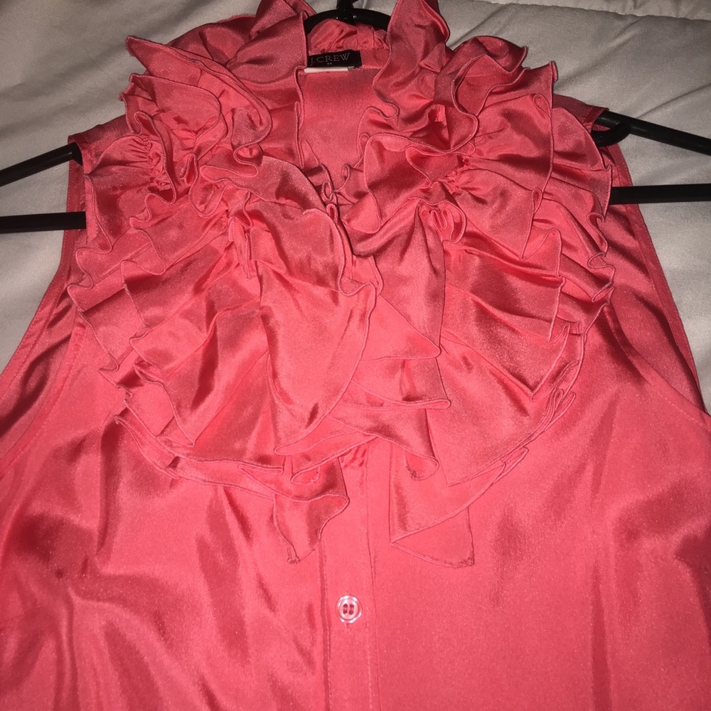 Ruffled neck j crew shirt